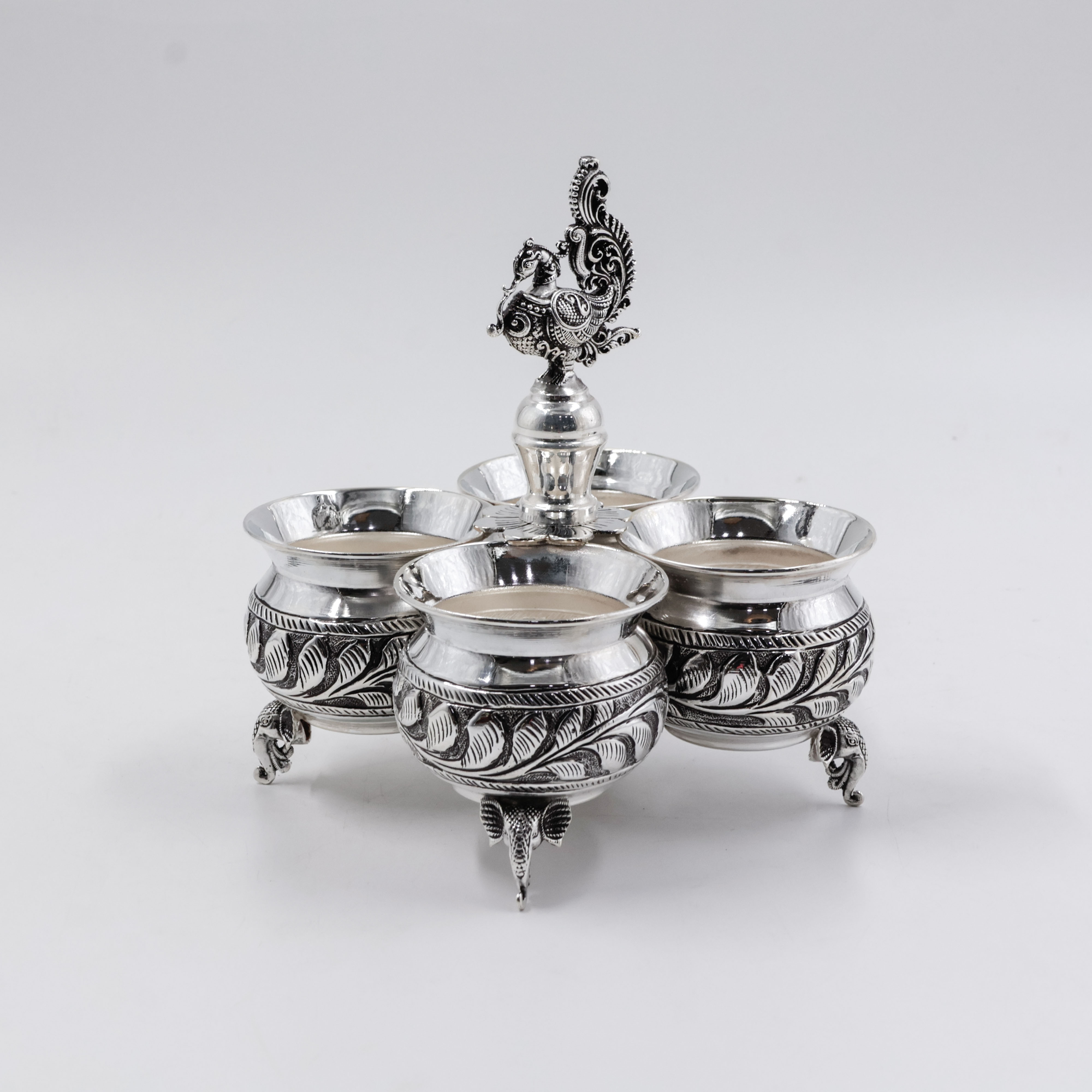 New Akshaya Jewellers - Four Bowl Silver Stand